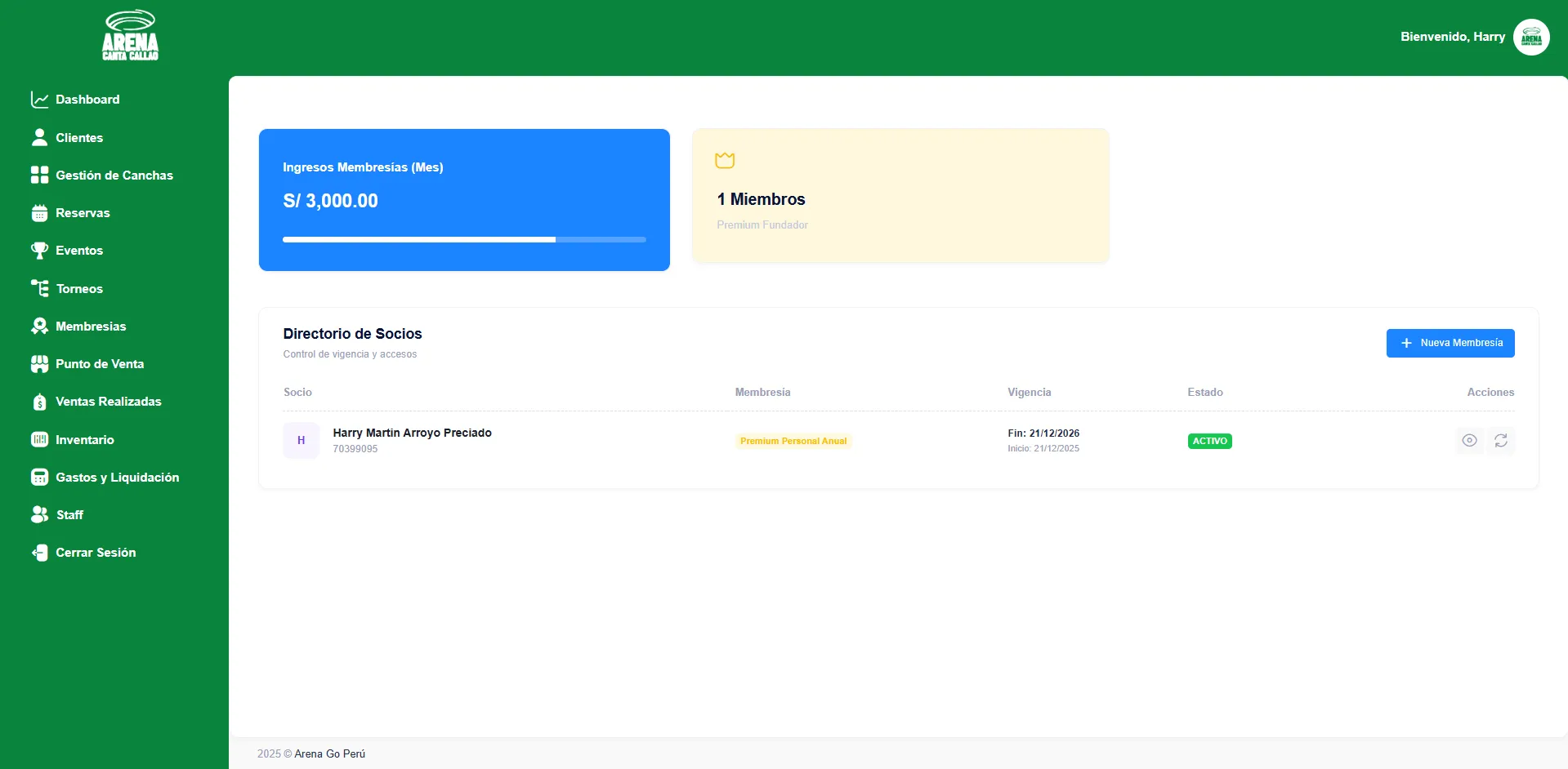 Gestión de Membresías